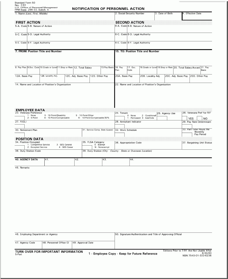 personnel action form personnel action form