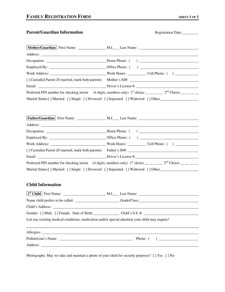 10 Daycare Application Form Templates PDF DOC Format Download