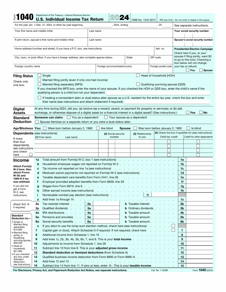 1040 Tax Form 2024 2025 Fill Edit And Download PDF Guru