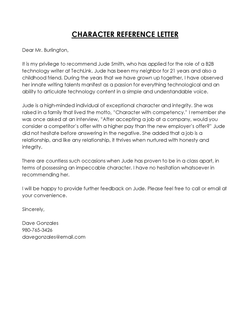 12 Best Character Reference Letter Written For Friend 12 Best Character Reference Letter Written For Friend