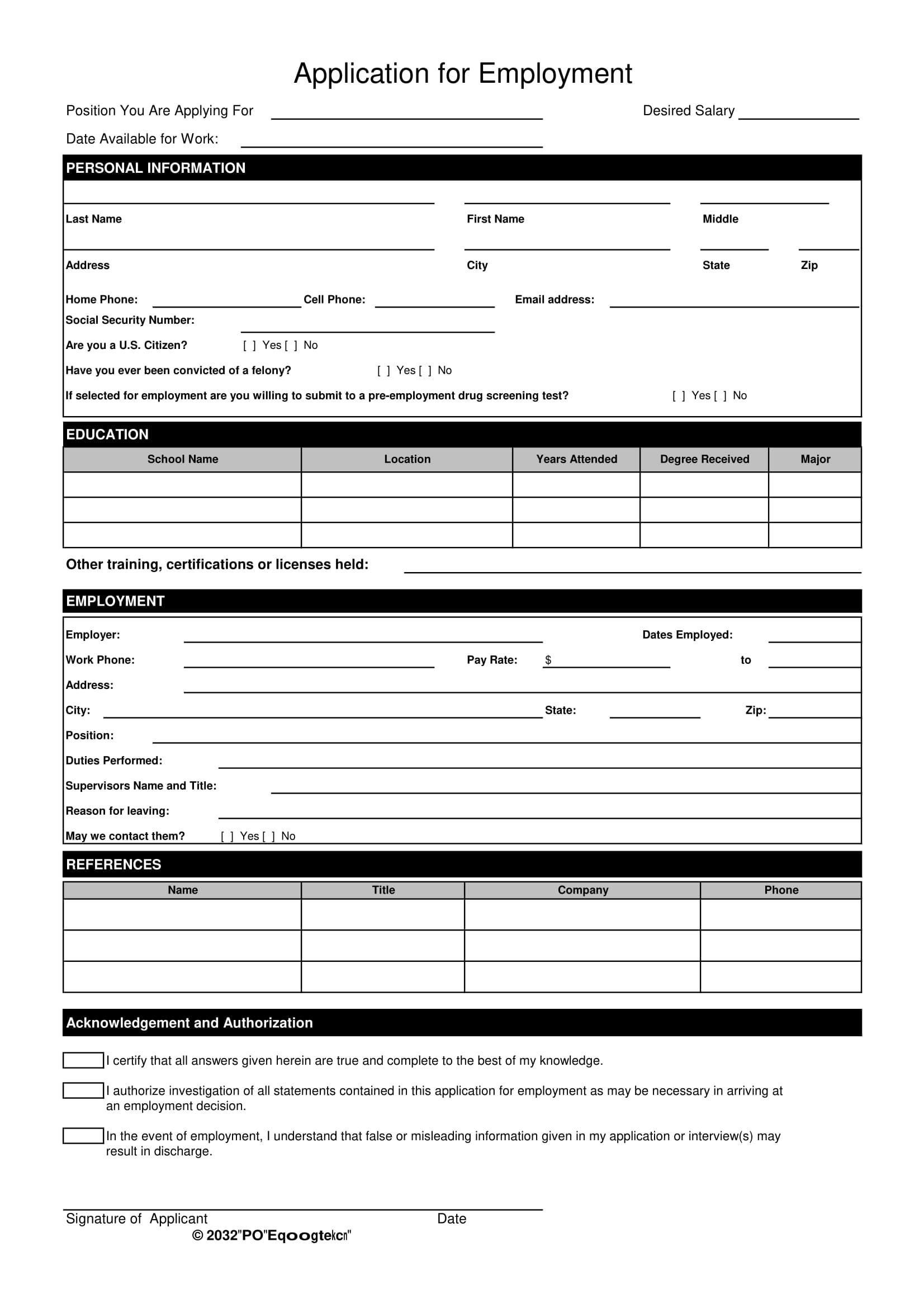 13 Job Application Form Examples