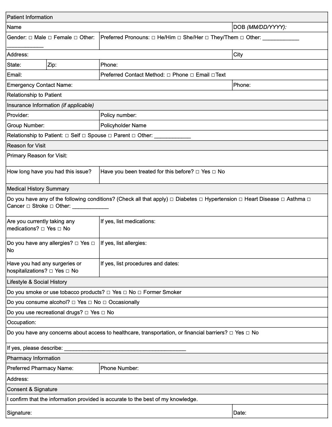 15 Medical Form Templates For A Clinical Paper Trail 15 Medical Form Templates For A Clinical Paper Trail
