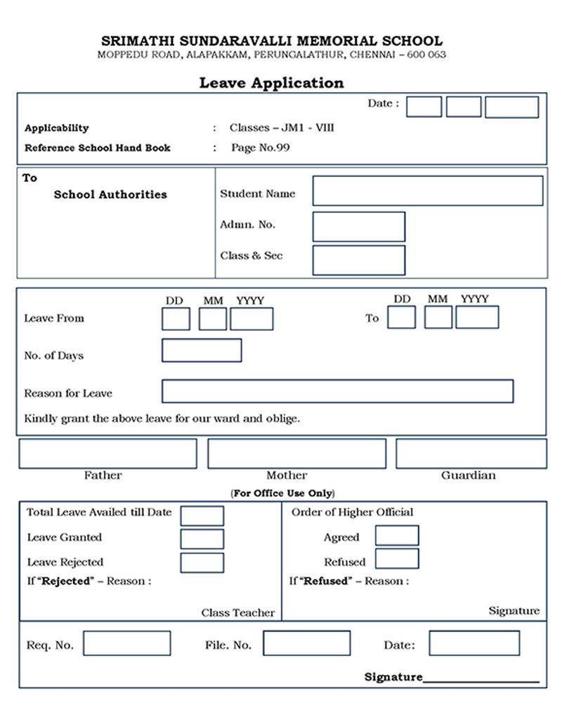 20 Blank Leave Application Forms Free Templates 