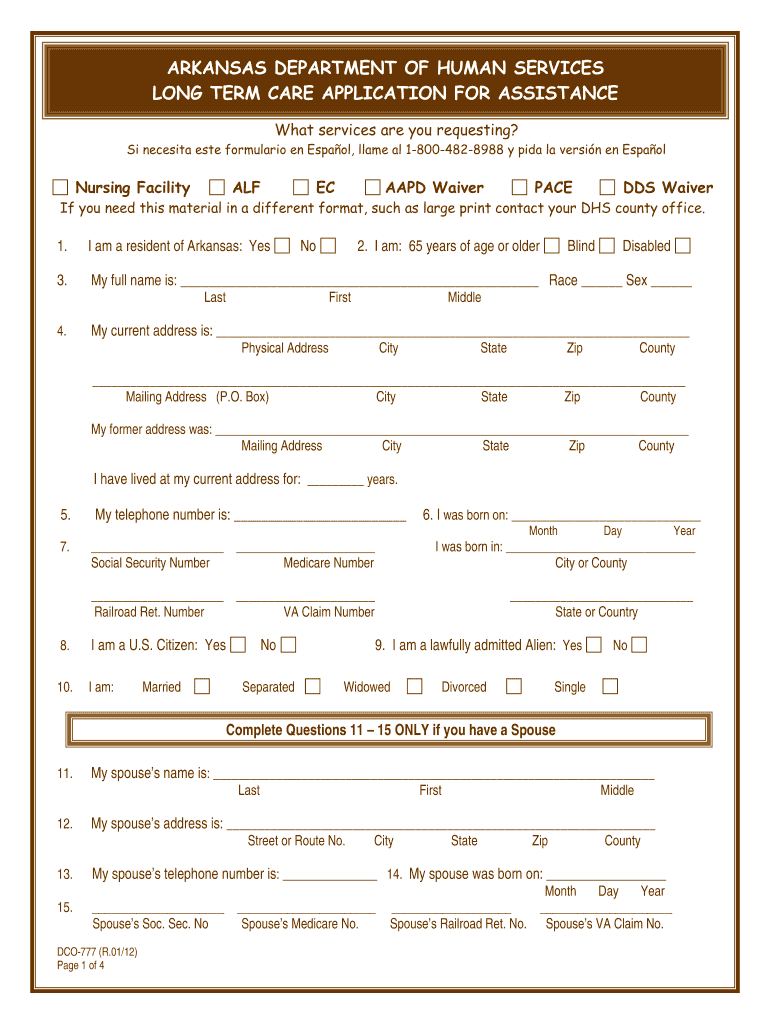 2012 2025 Form AR DHS DCO 777 Fill Online Printable Fillable Blank PdfFiller 2012 2025 Form AR DHS DCO 777 Fill Online Printable Fillable Blank PdfFiller