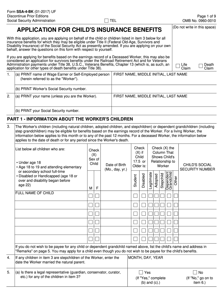 social security application printable form