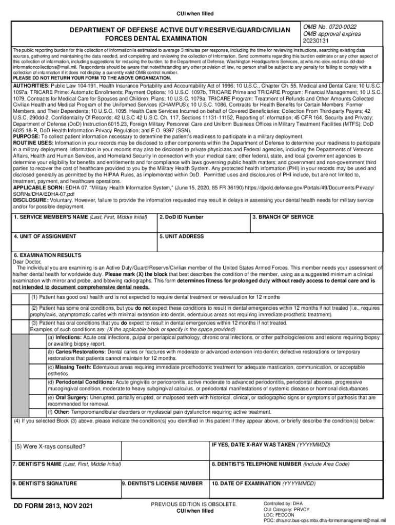 2021 2025 Form DD 2813 Fill Online Printable Fillable Blank PdfFiller
