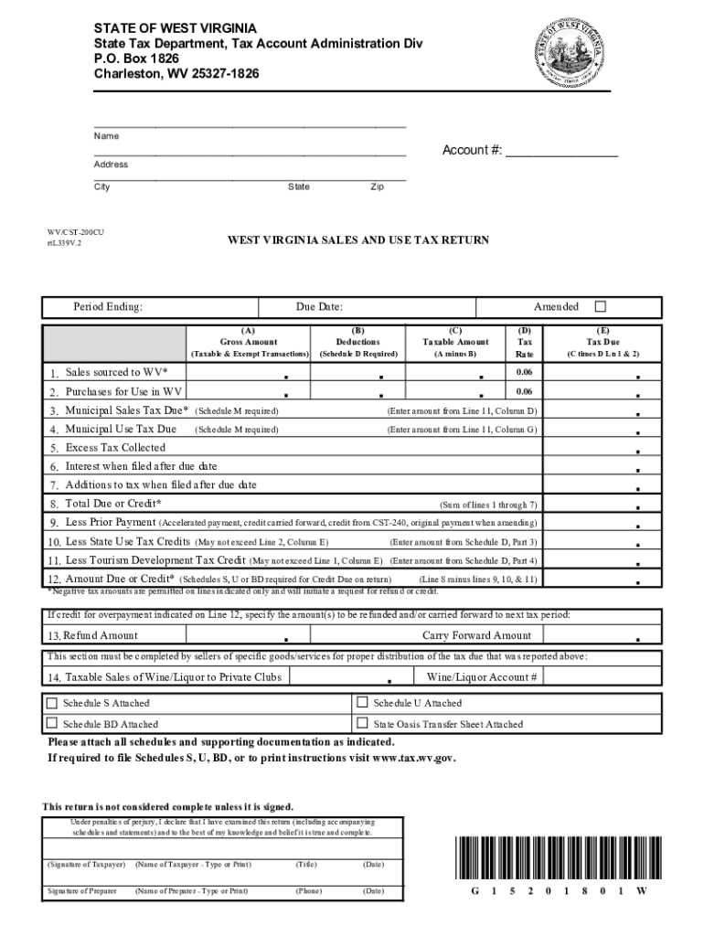 2021 2025 Form WV DoR CST 200CU Fill Online Printable Fillable Blank PdfFiller
