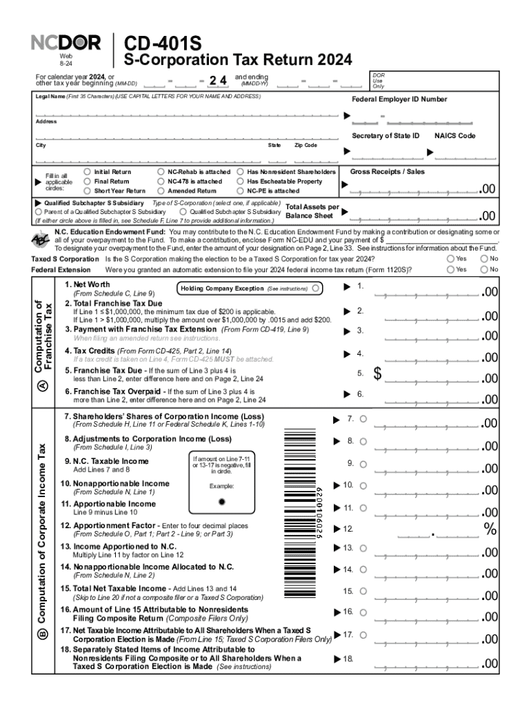 2024 Form NC DoR CD 401S Fill Online Printable Fillable Blank PdfFiller