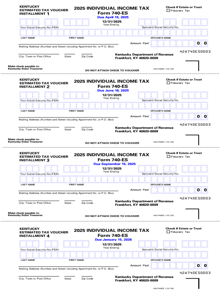 2025 Form KY DoR 740 ES Fill Online Printable Fillable Blank PdfFiller