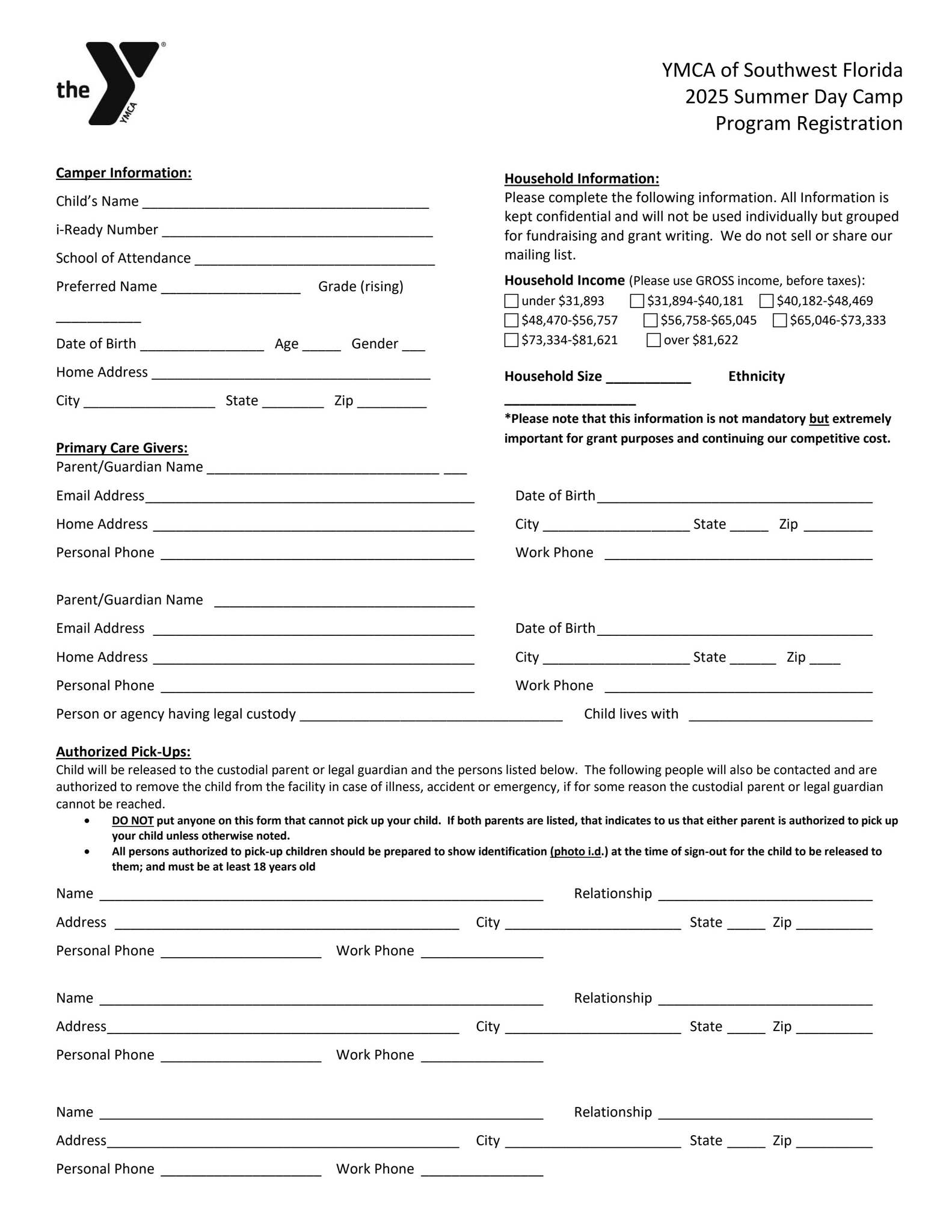 camp registration form camp registration form