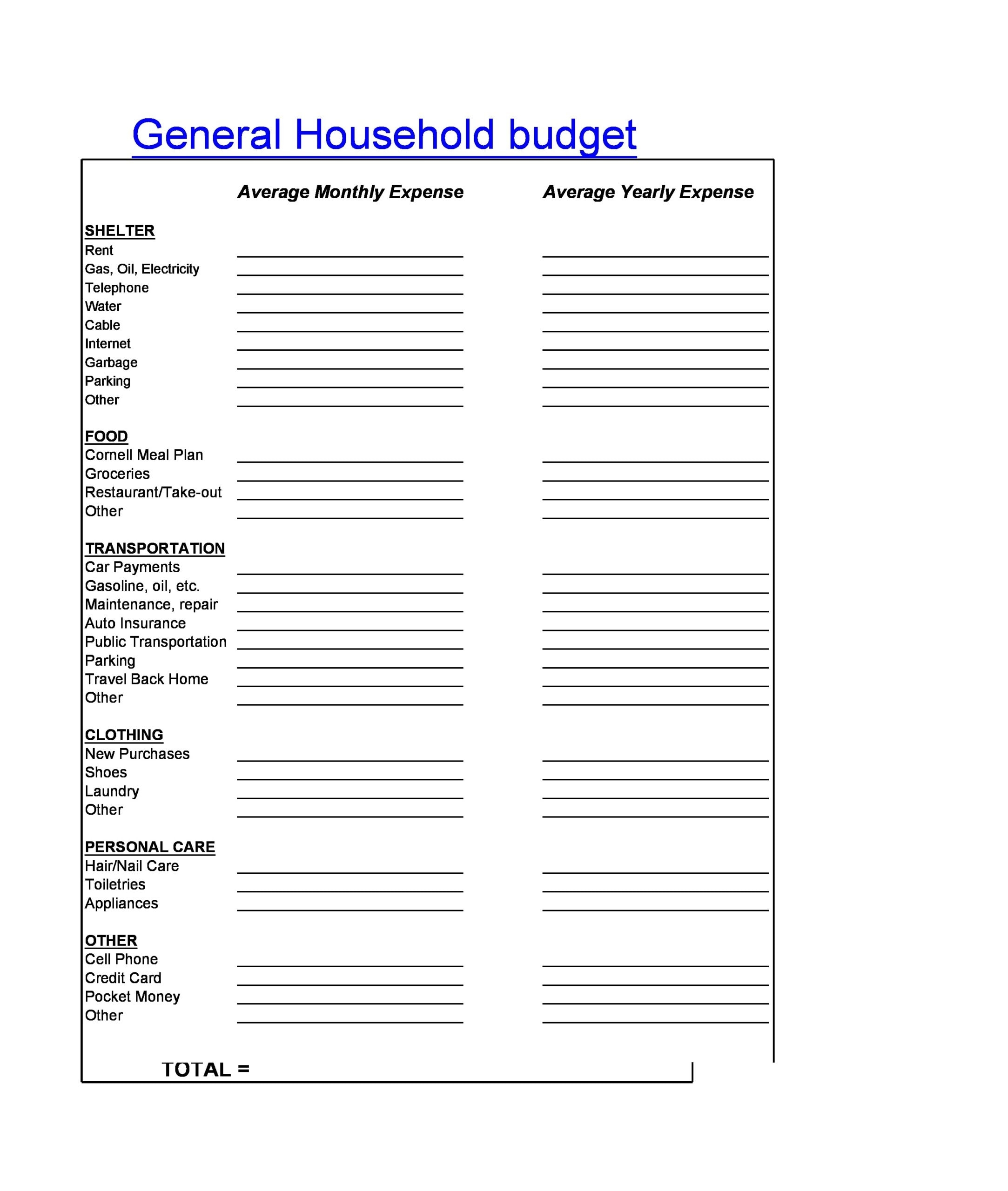 28 Best Household Budget Templates Family Budget Worksheets 
