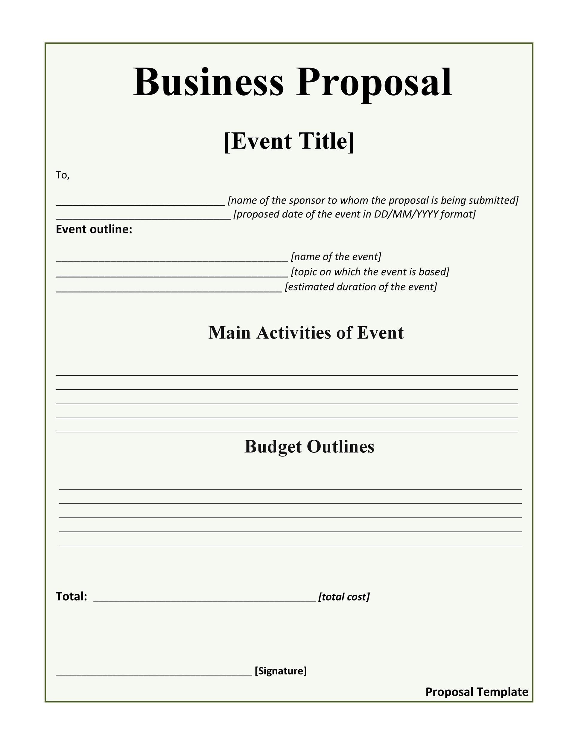 30 Business Proposal Templates Proposal Letter Samples 30 Business Proposal Templates Proposal Letter Samples