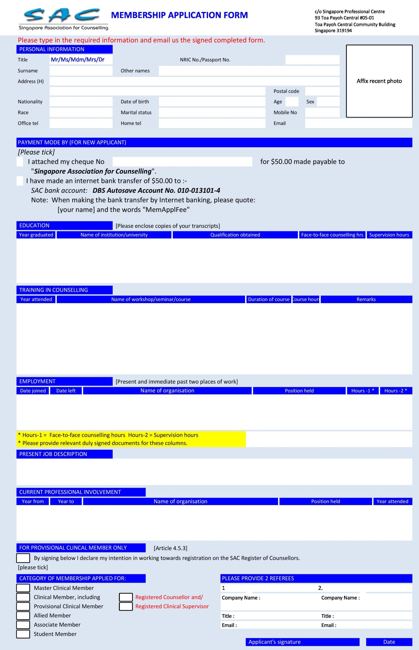 30 Membership Application Form Templates Word Excel PDF TemplateArchive