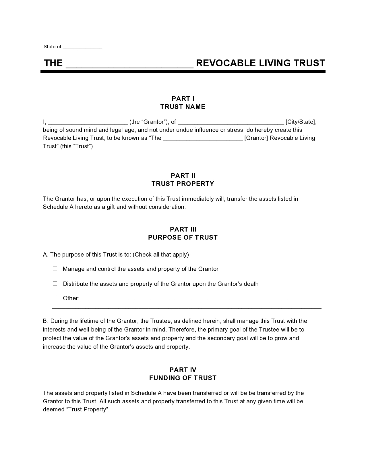 34 Free Living Trust Forms Documents TemplateLab