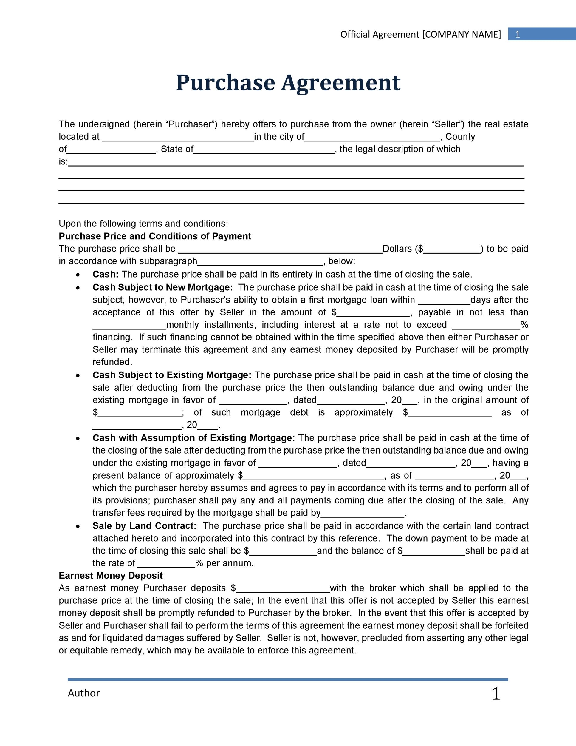 house contract form