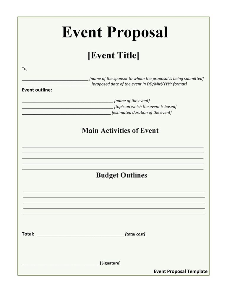 38 Best Event Proposal Templates Free Examples TemplateLab
