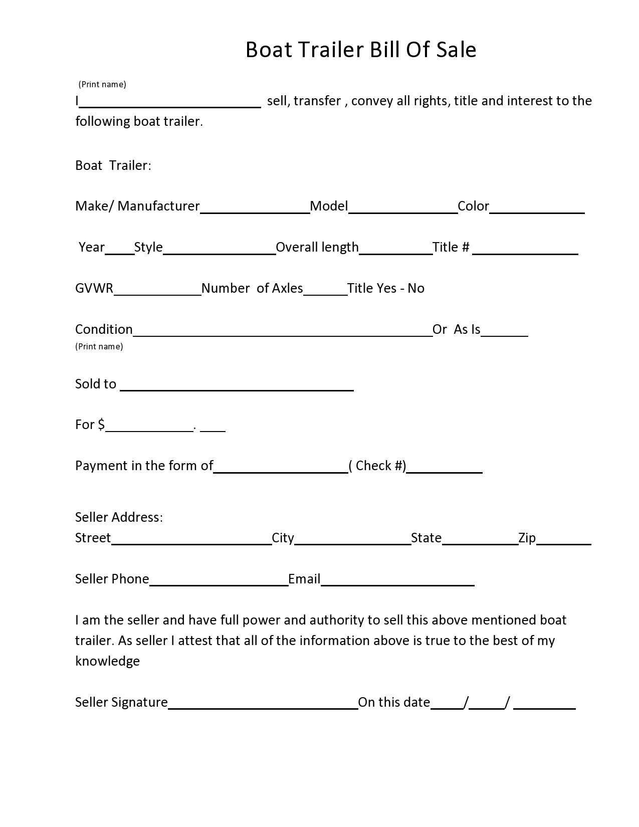 38 Printable Trailer Bill Of Sale Templates Word TemplateLab 38 Printable Trailer Bill Of Sale Templates Word TemplateLab