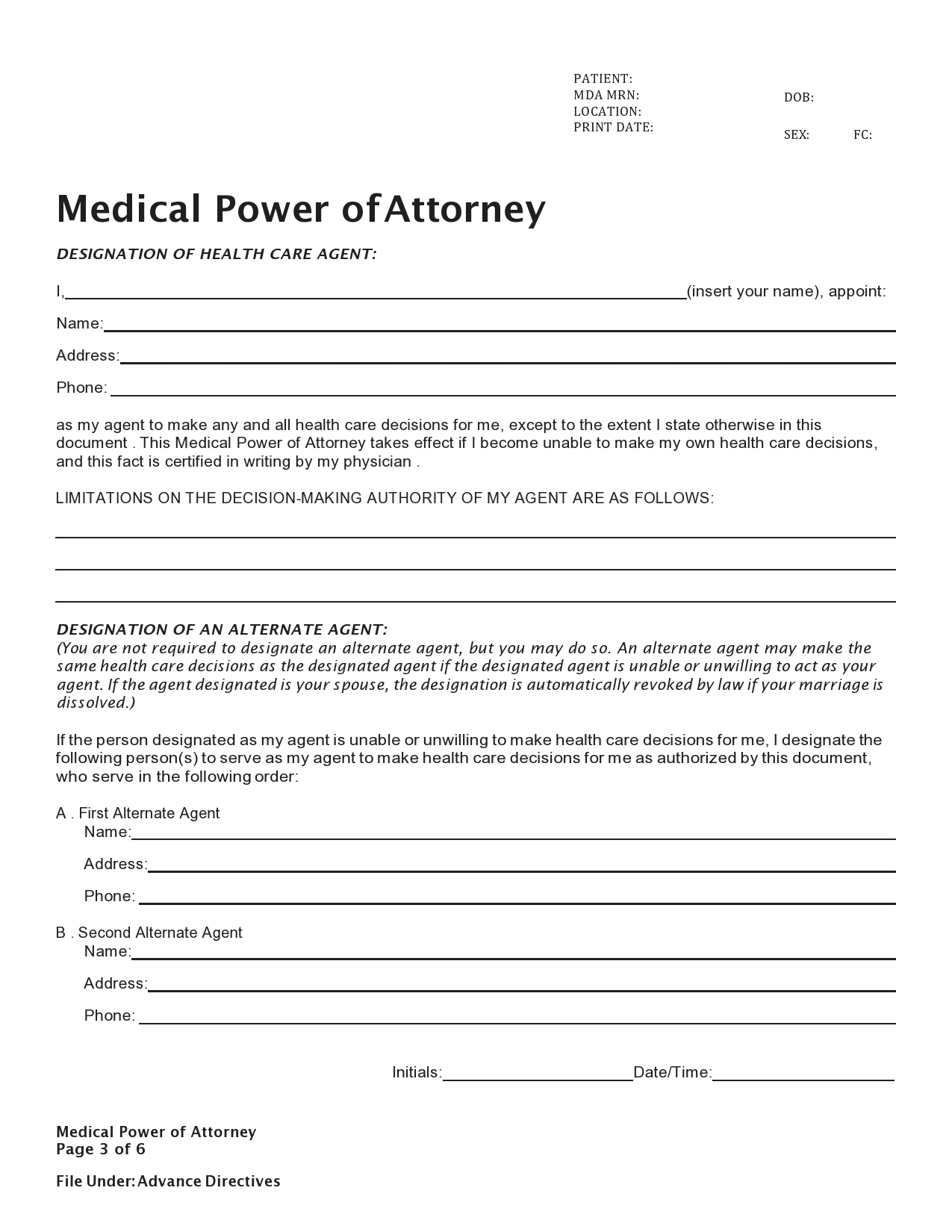 free printable medical power of attorney form new mexico