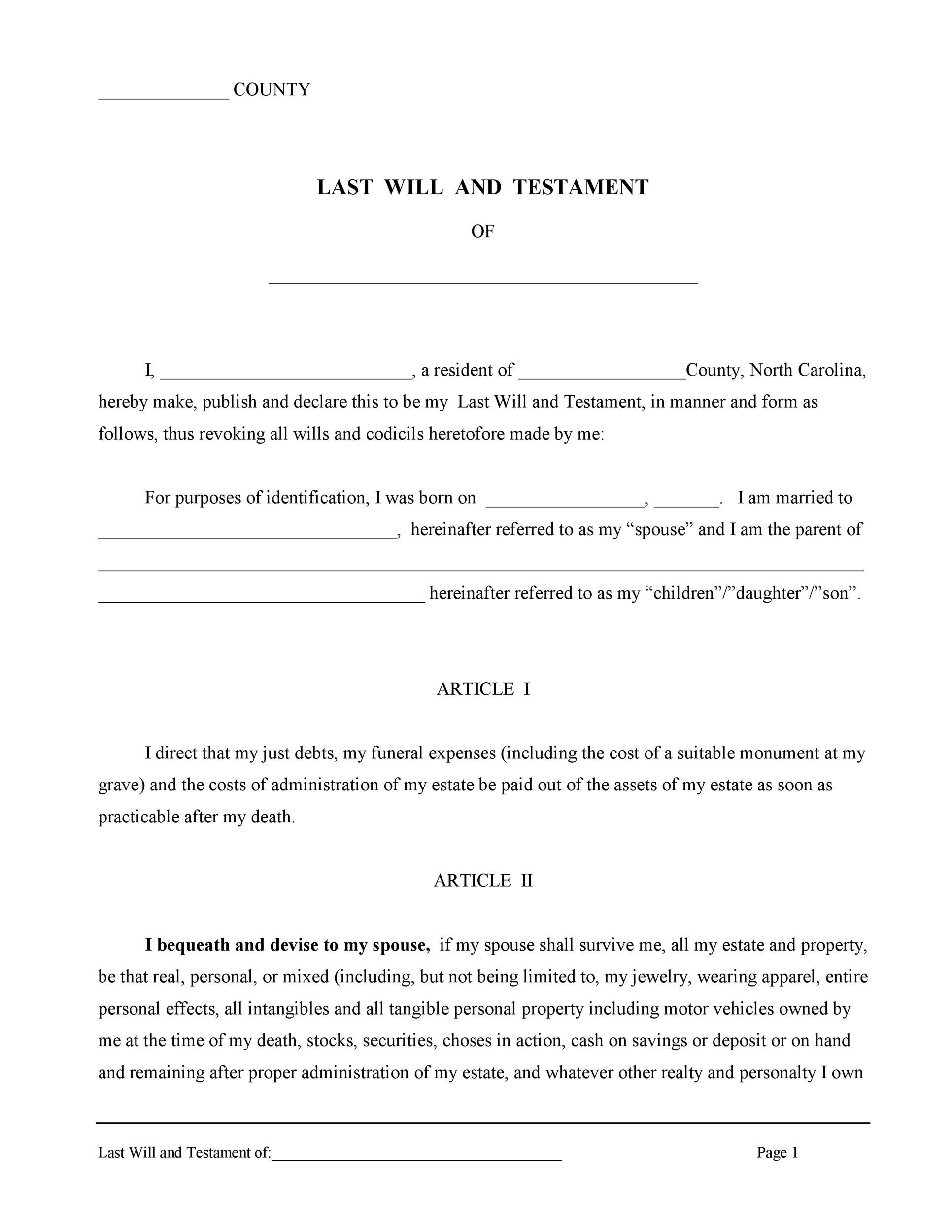 39 Last Will And Testament Forms Templates TemplateLab