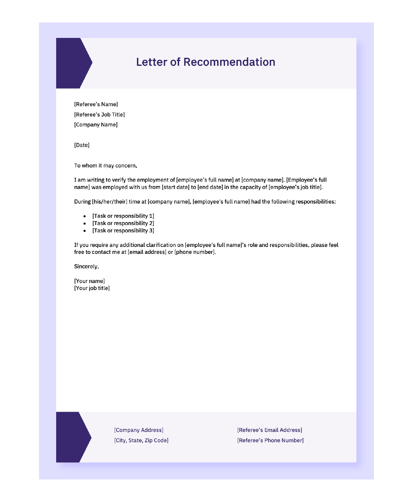 4 Free Letter Of Recommendation For Employee Templates AIHR