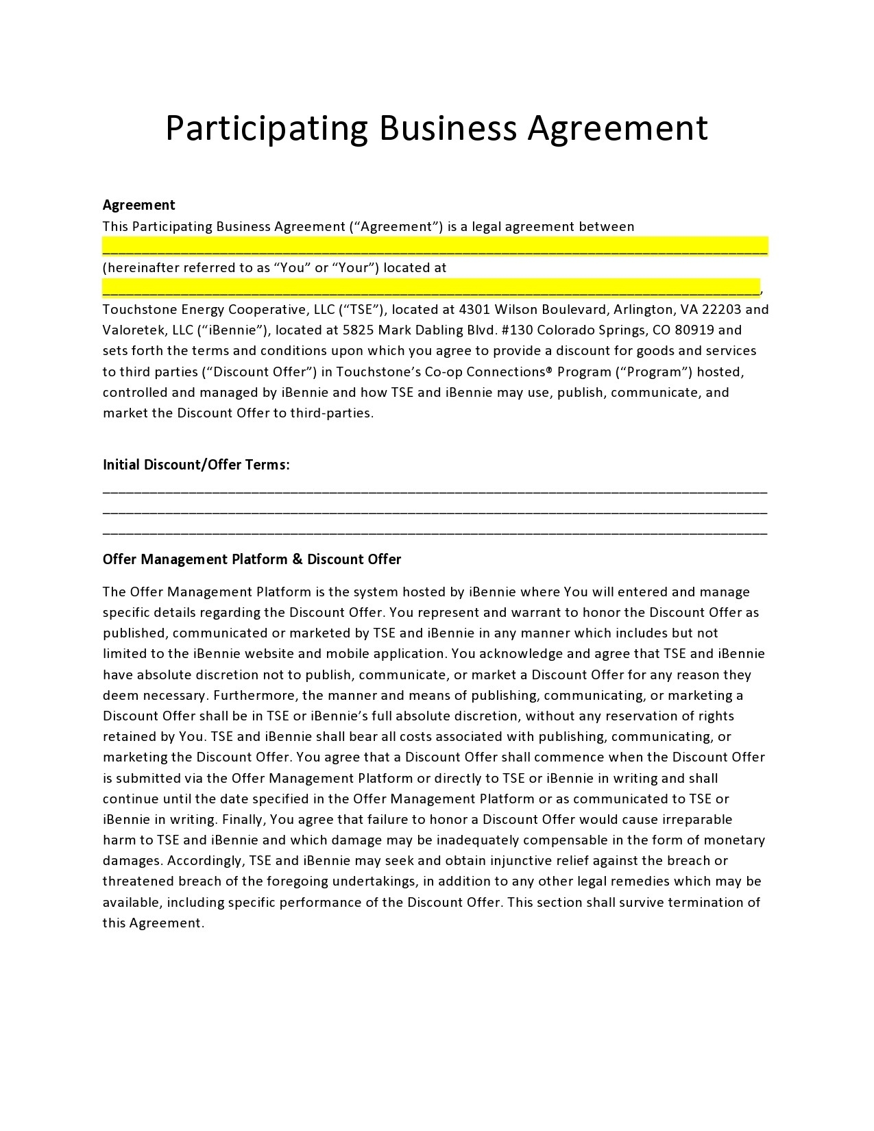 sample business contracts
