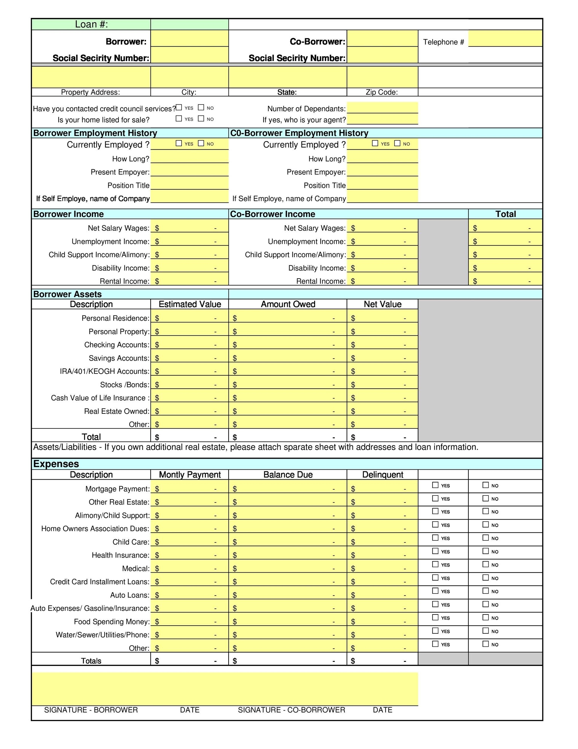 40 Personal Financial Statement Templates Forms TemplateLab 40 Personal Financial Statement Templates Forms TemplateLab