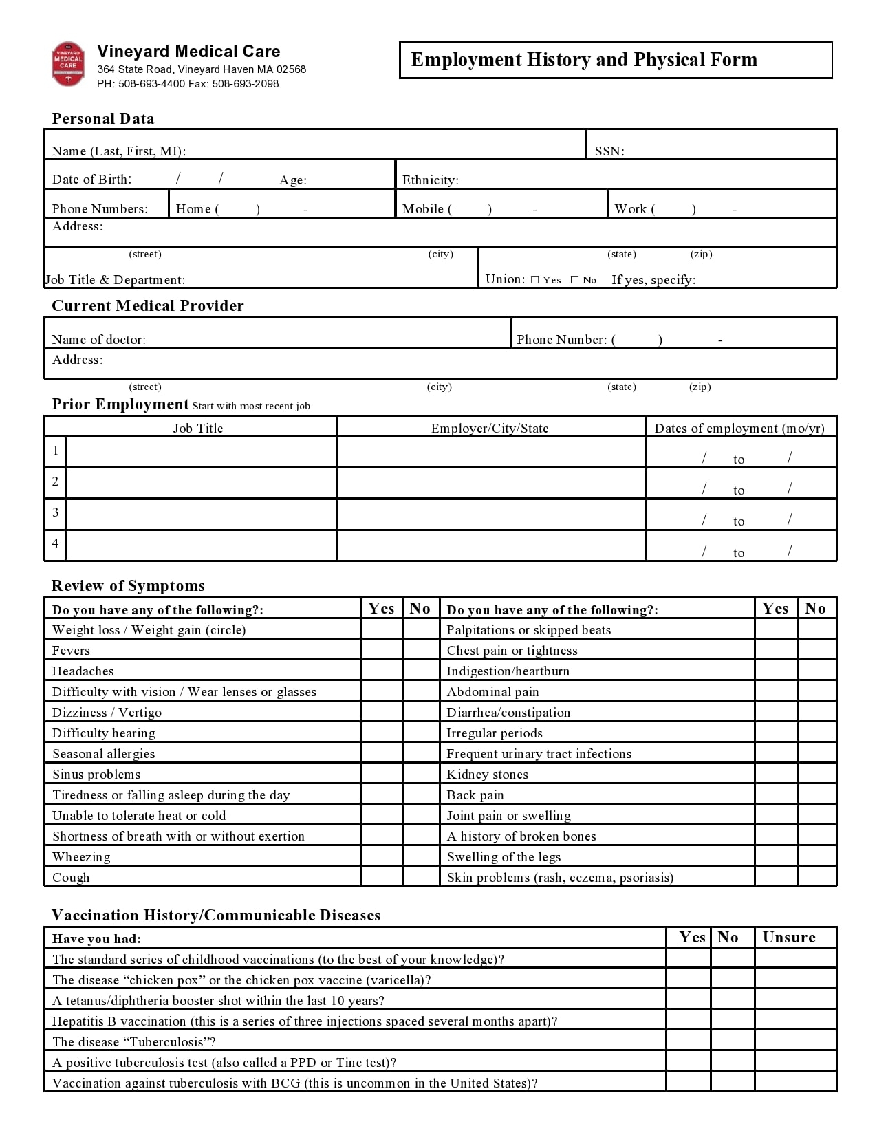 40 Printable Physical Forms For Work 100 Free TemplateArchive