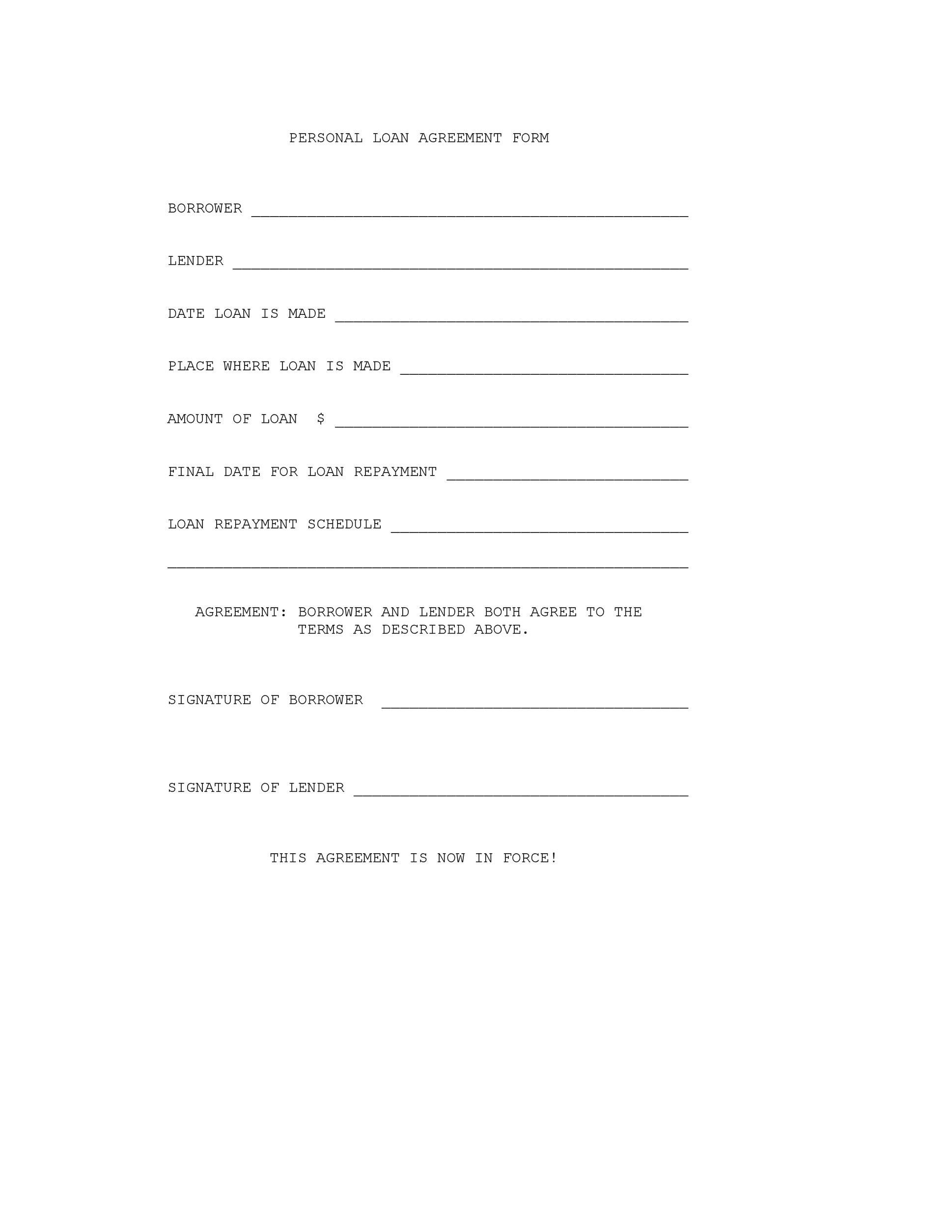 40 Simple Loan Agreement Templates FREE TemplateLab 40 Simple Loan Agreement Templates FREE TemplateLab