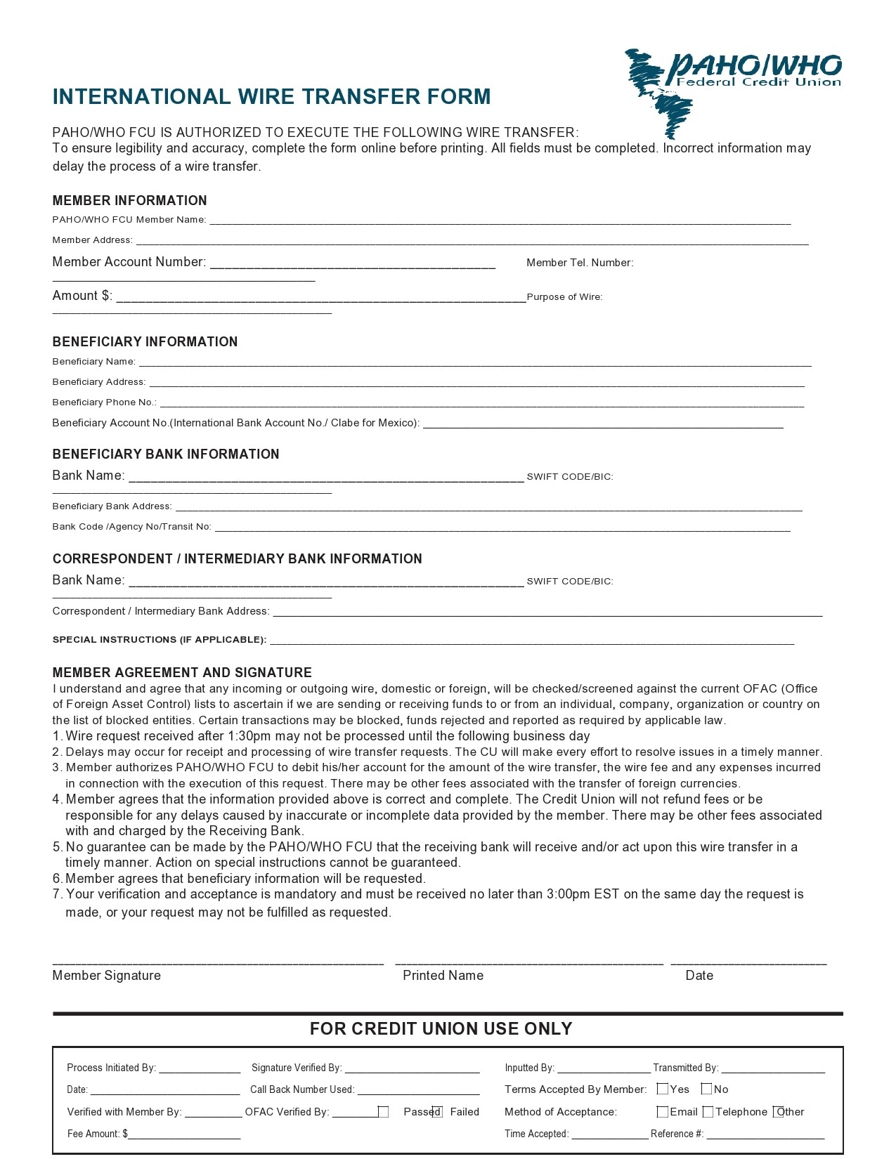 transfer verification form