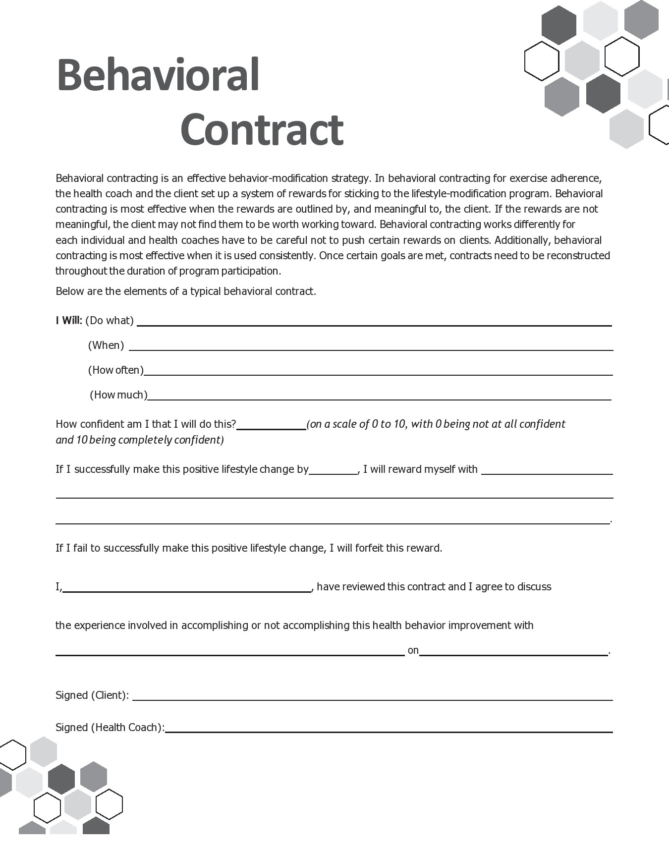 41 Effective Behavior Contract Templates Examples TemplateLab