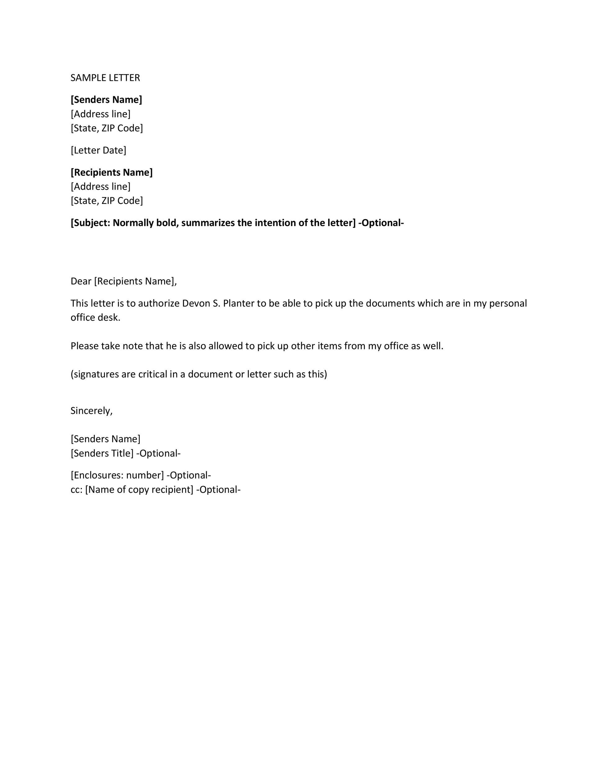 46 Authorization Letter Samples Templates TemplateLab