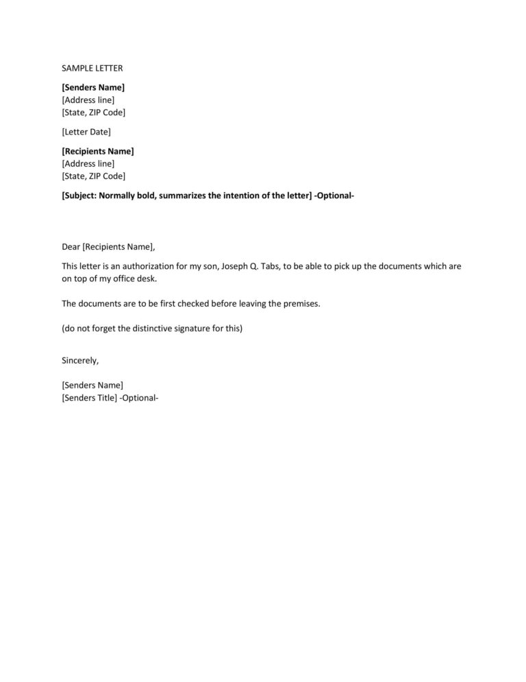 46 Authorization Letter Samples Templates TemplateLab