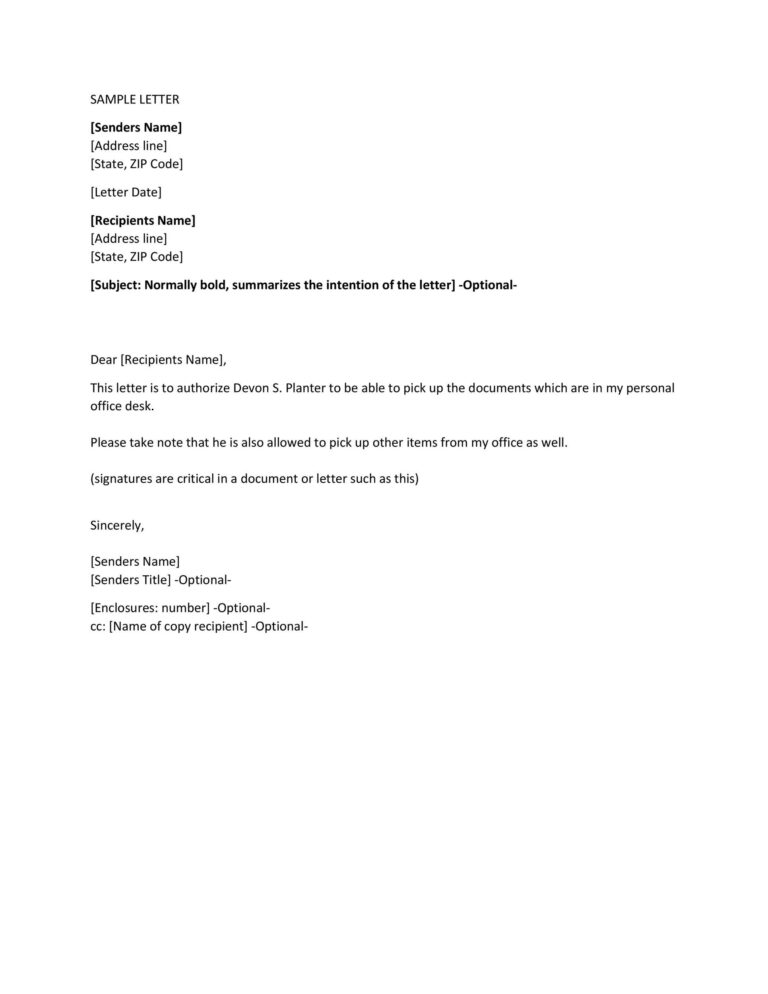 46 Authorization Letter Samples Templates TemplateLab