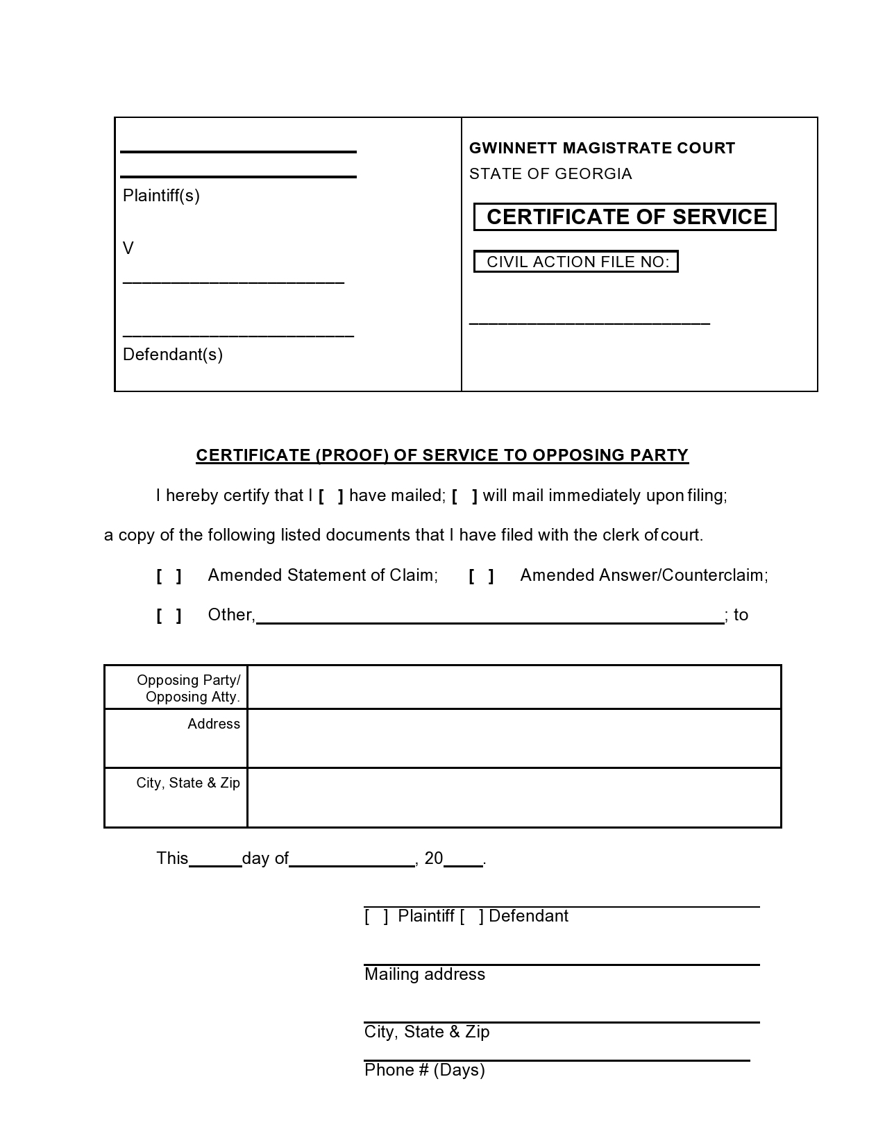 46 Free Proof Of Service Forms Affidavit Of Service 
