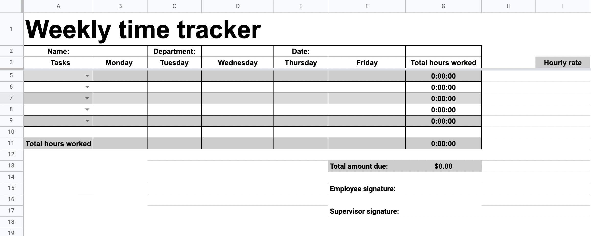 5 Employee Timesheet Templates Free Download 