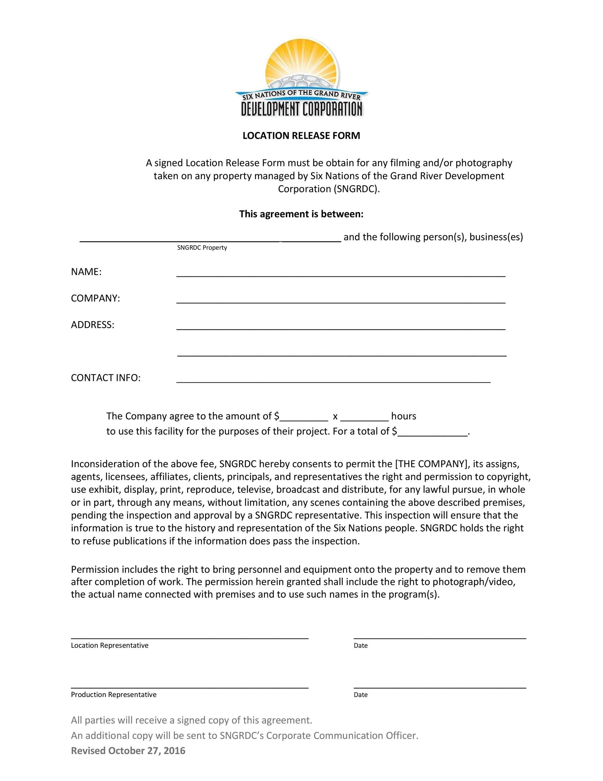 50 FREE Location Release Forms for Film Documentary Video 
