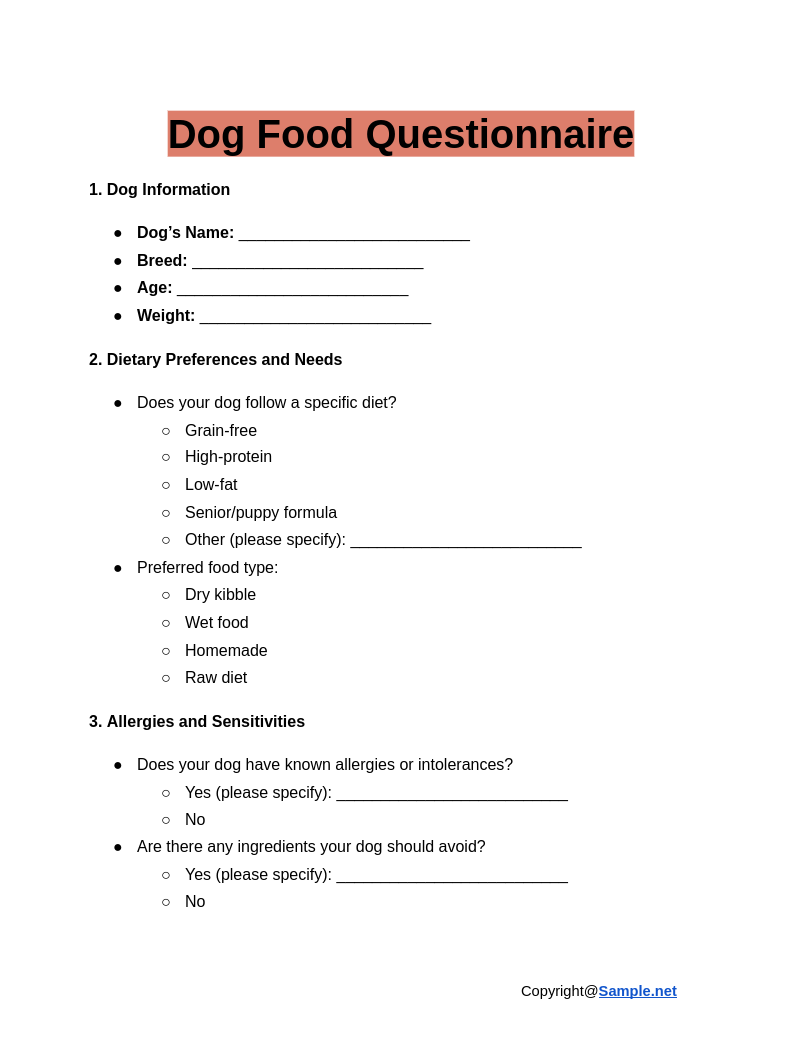 food frequency questionnaire form
