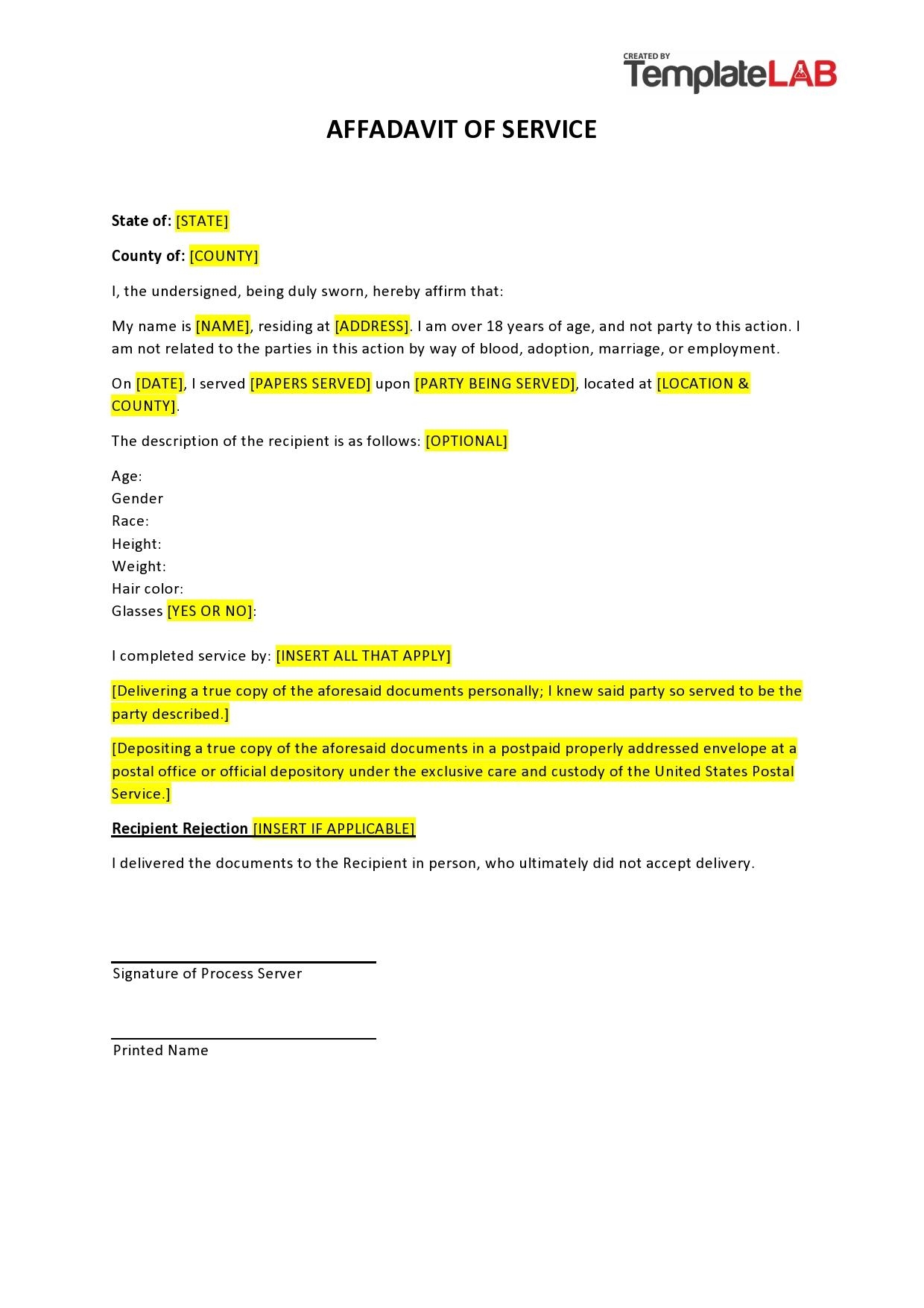 60 Free Affidavit Templates Forms Word PDF TemplateLab 60 Free Affidavit Templates Forms Word PDF TemplateLab