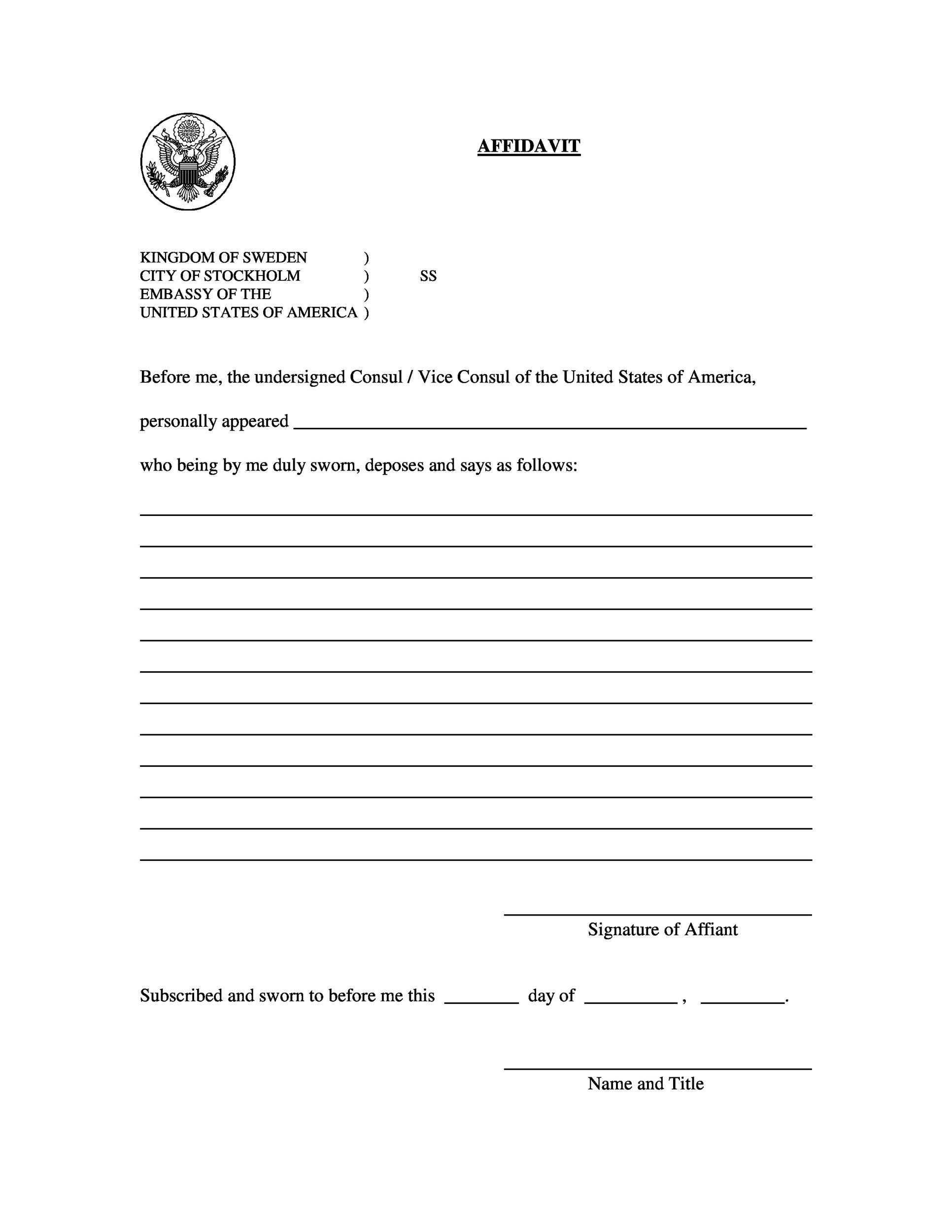 60 Free Affidavit Templates Forms Word PDF TemplateLab