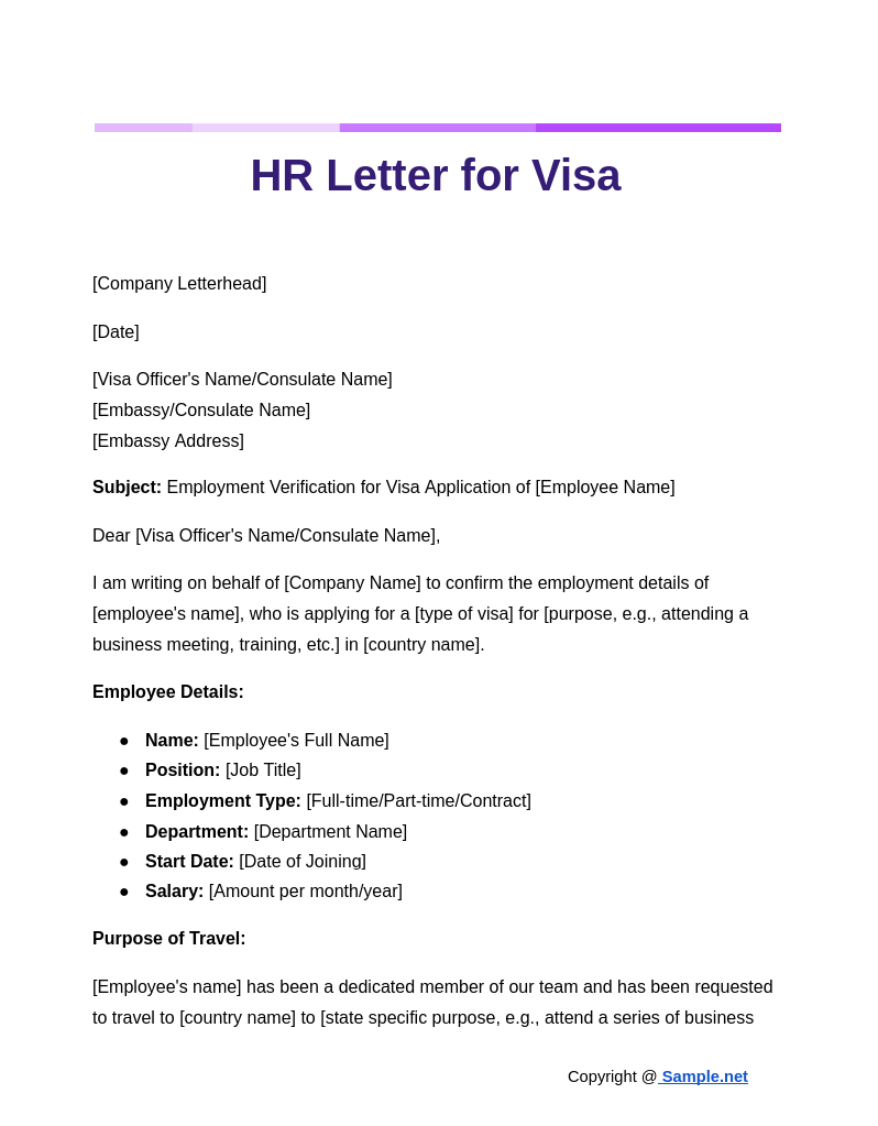 72 FREE HR Letter Samples To Download