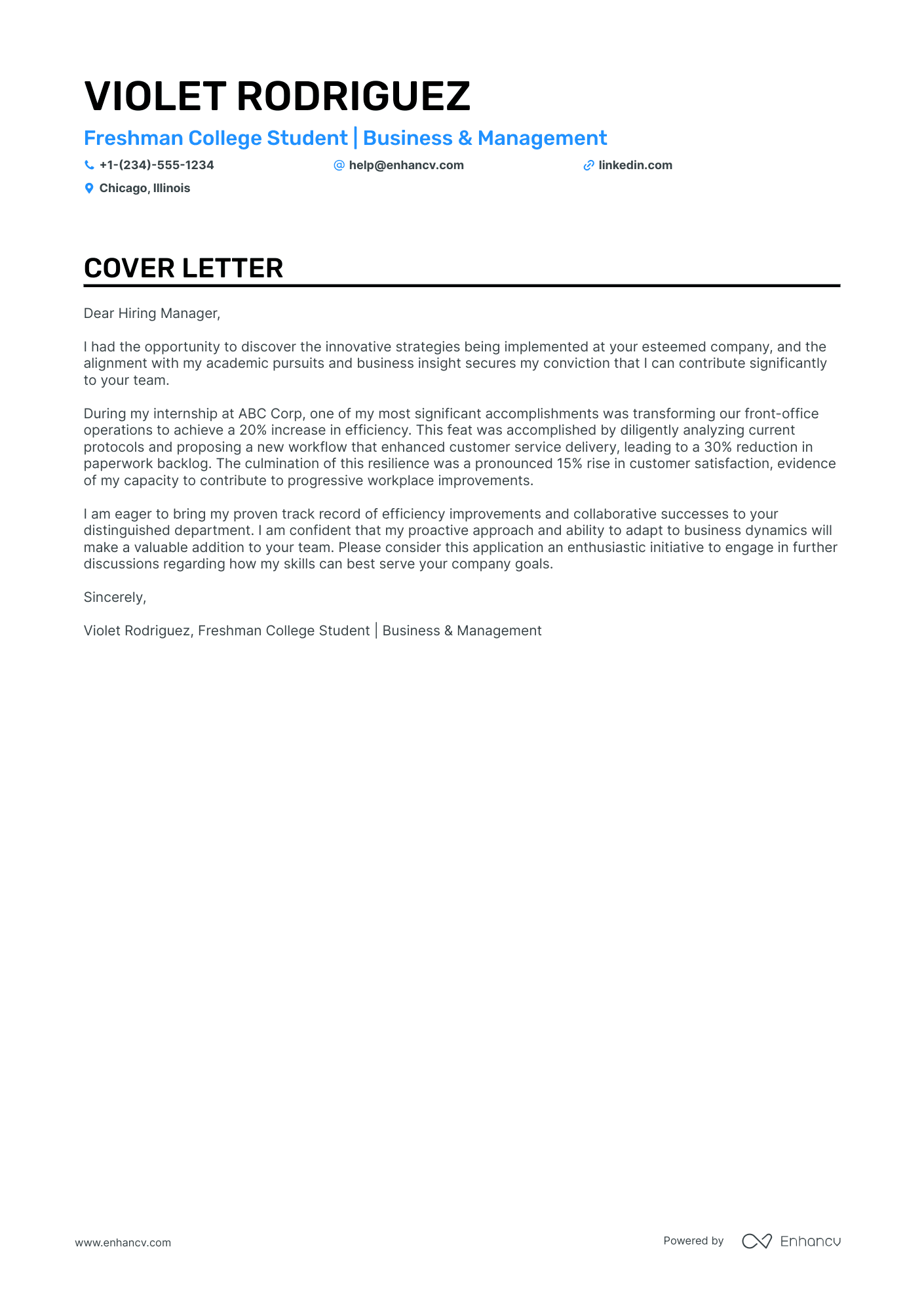 8 Professional College Cover Letter Examples And Template For 2025 Enhancv 8 Professional College Cover Letter Examples And Template For 2025 Enhancv