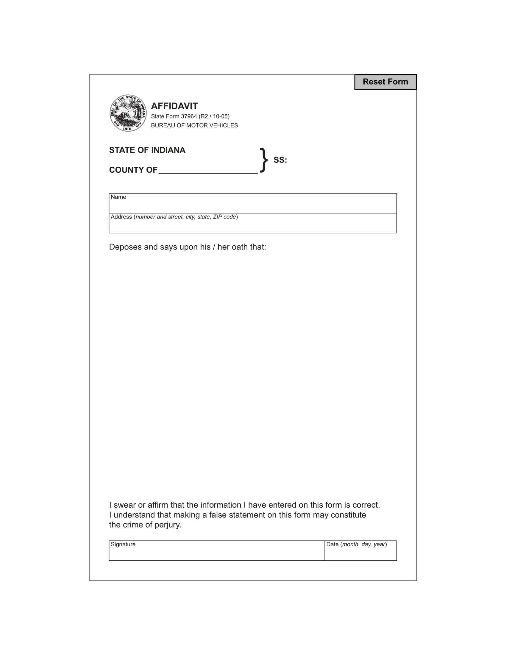 9 Blank Affidavit Form Examples To Download
