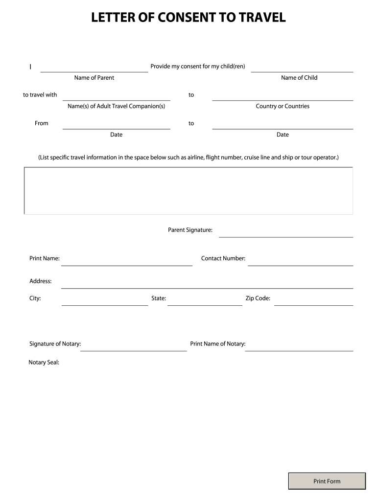 travel consent forms