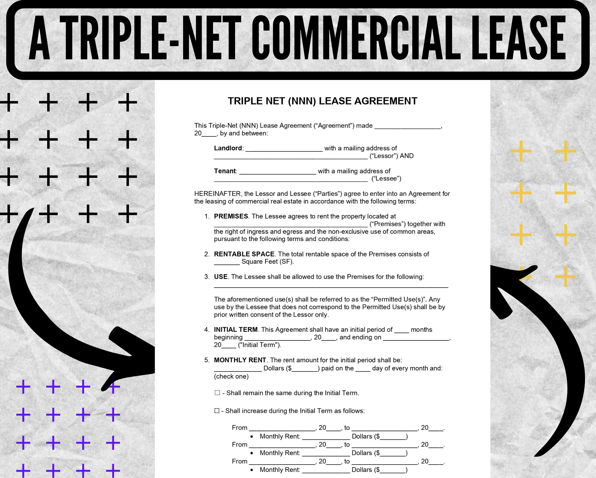 A Triple net Commercial Lease Agreement A Triple net Commercial Lease Agreement Forms A Triple net Commercial Lease Templates Etsy