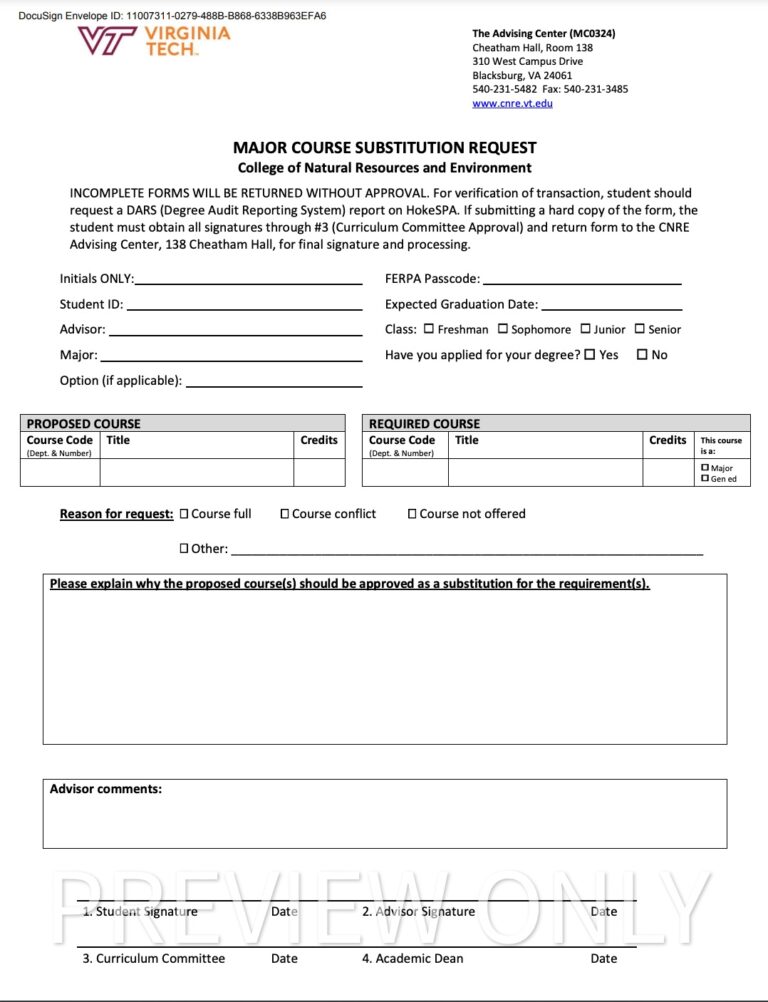 Academic Advising College Of Natural Resources And Environment Virginia Tech