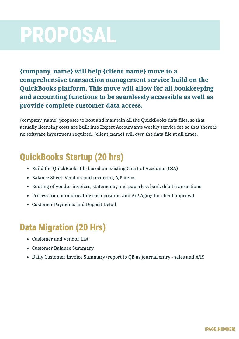 Accounting Proposal Template Proposify