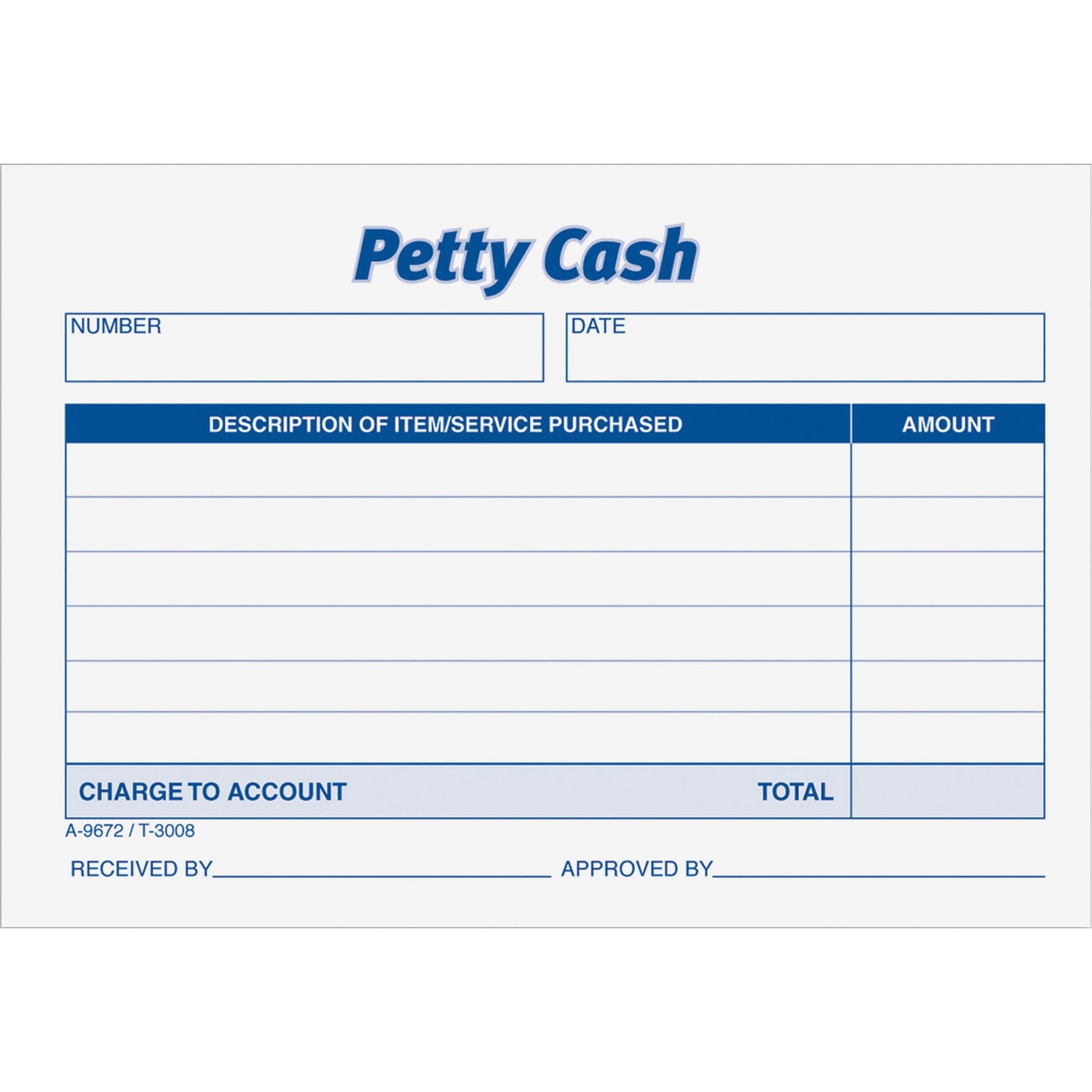 Adams ABF9672ABF Petty Cash Receipt Pad 12 Pack Walmart