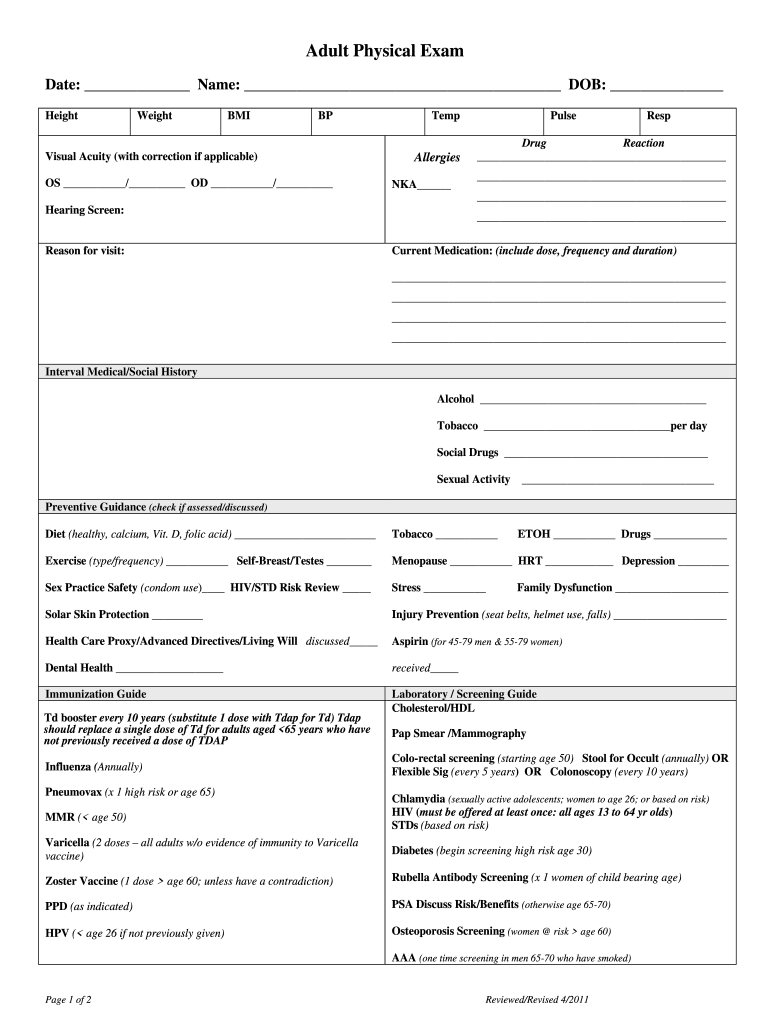 Adult Physical Form Fill Out Sign Online DocHub Adult Physical Form Fill Out Sign Online DocHub