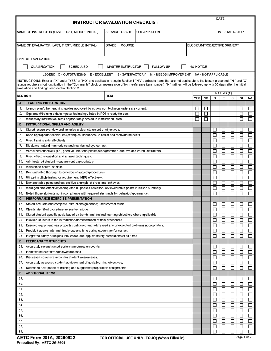 instructor evaluation form instructor evaluation form