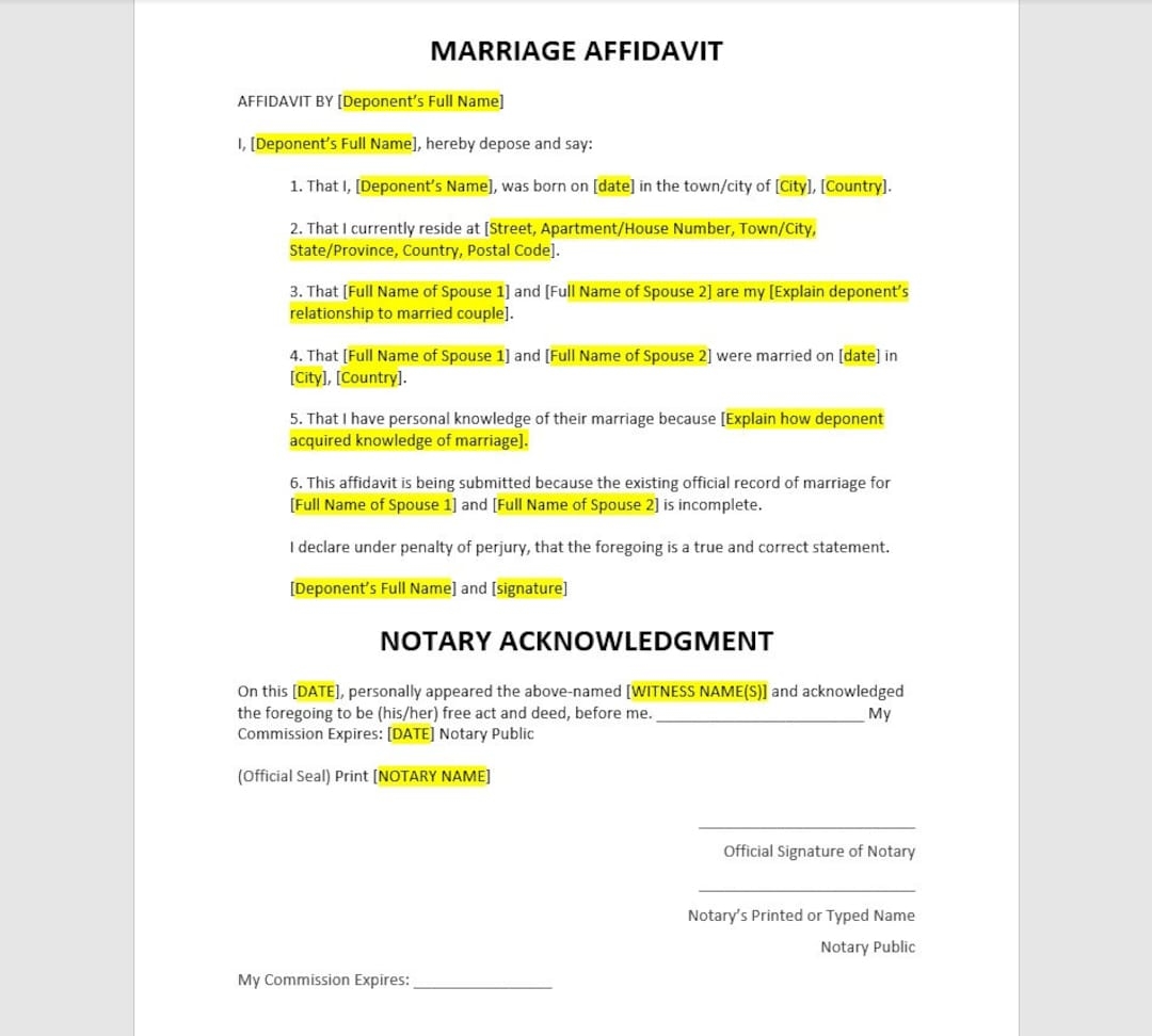 Affidavit Of Marriage Affidavit Of Marriage Template Marriage Affidavit Template Editable Affidavit Simple Affidavit Affidavit Template Etsy Affidavit Of Marriage Affidavit Of Marriage Template Marriage Affidavit Template Editable Affidavit Simple Affidavit Affidavit Template Etsy